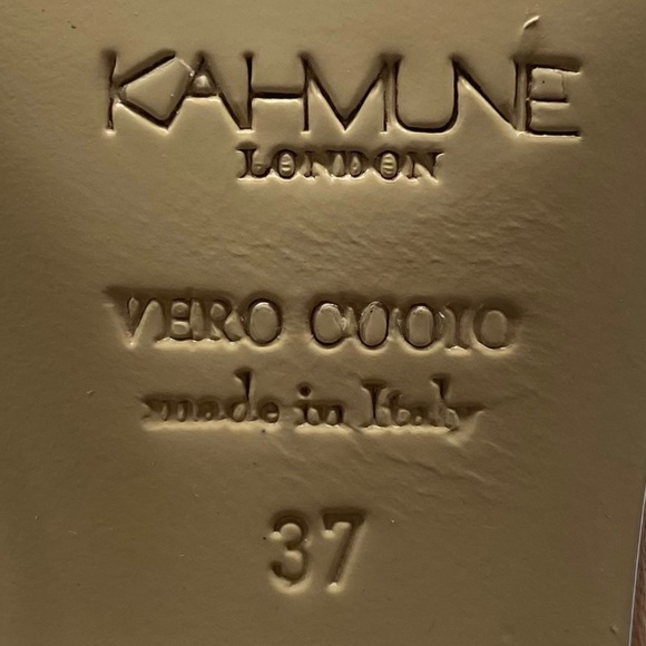 Kahmune Women's Boots Mila Nappa Leather Ankle Heeled Chelsea Neutral Winter NEW - Picture 7 of 11